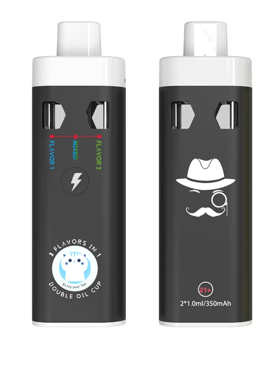 US Hot Selling 1 Gram 2 Gram 4 Gram Dual Chamber Disposable Vape Device Factory Supply DV10A DV20A DV40A, For CBD/THC/Delta 8/ Distillate Oil